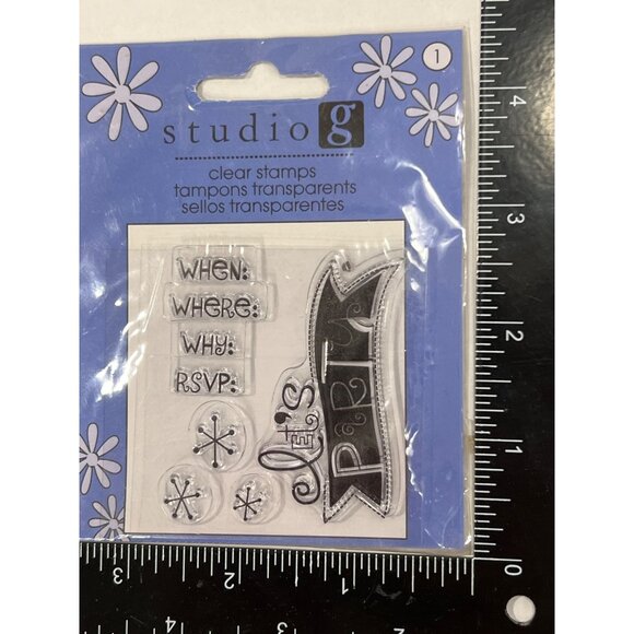 Studio G Clear Stamps Party Invitation Set VS4911 - Picture 1 of 3